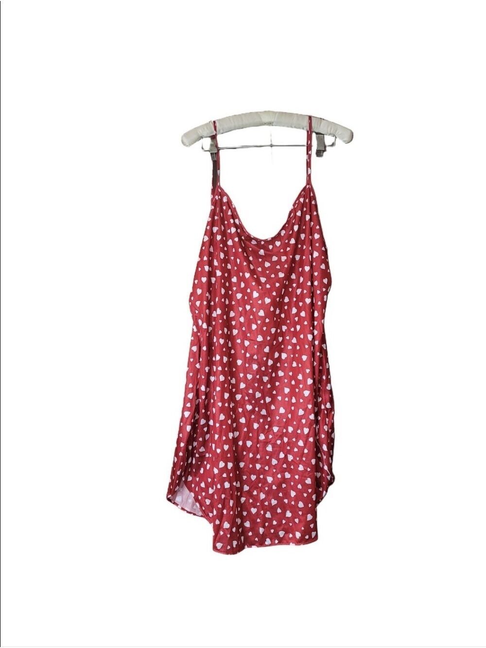 Vintage Petra Fashions Heart Print Red Nighty Lingerie Gown 1X